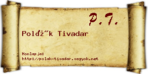 Polák Tivadar névjegykártya